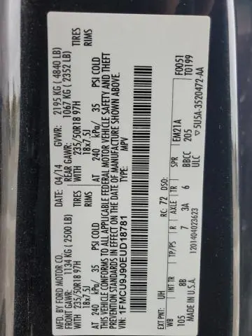 2014 FORD ESCAPE TITANIUM  