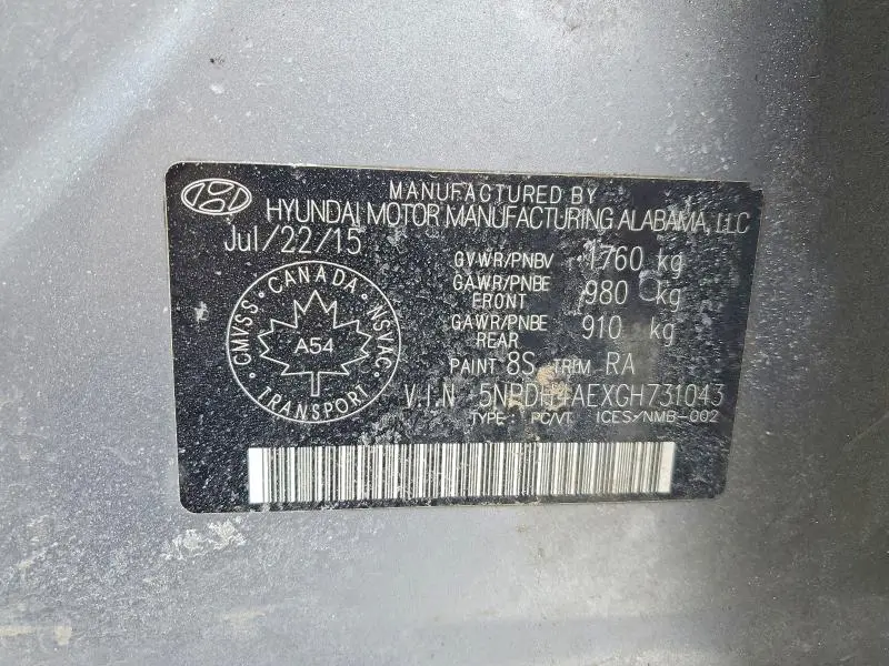 2016 HYUNDAI ELANTRA SE  