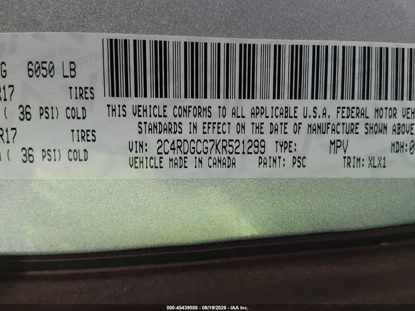 2019 DODGE GRAND CARAVAN SXT