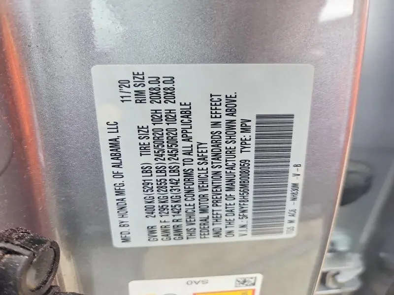 2021 HONDA PASSPORT EXL  
