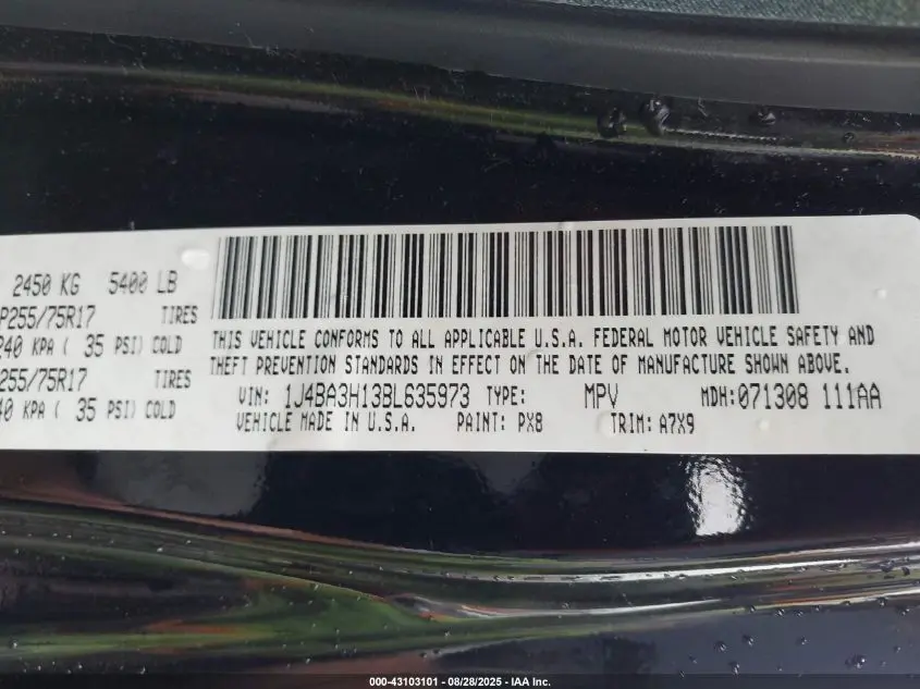 2011 JEEP WRANGLER UNLIMITED SPORT