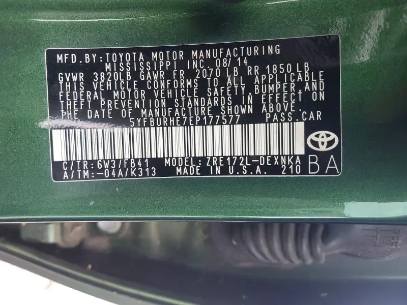 2014 TOYOTA COROLLA LE  
