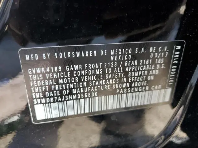 2017 VOLKSWAGEN JETTA SE