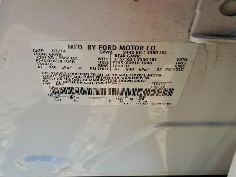 2014 FORD EDGE LIMITED  