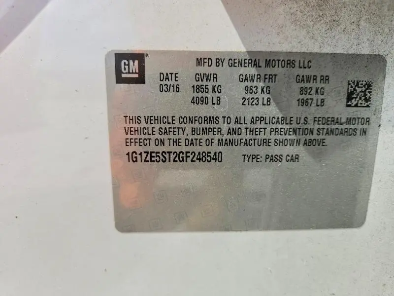 2016 CHEVROLET MALIBU LT  
