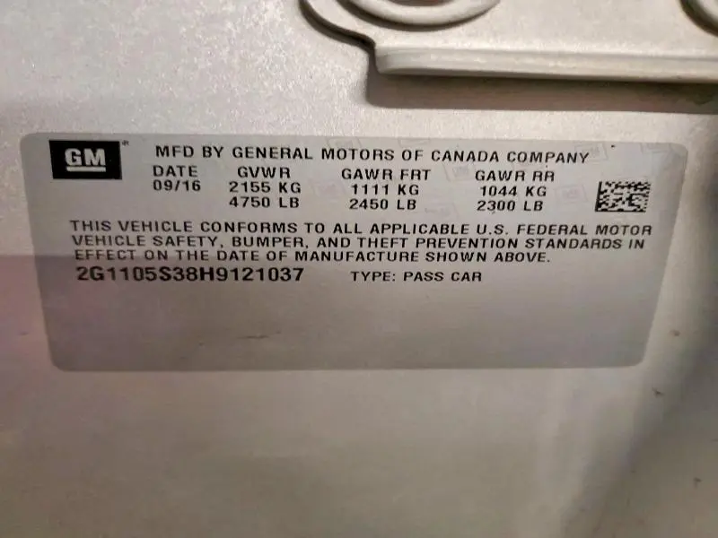 2017 CHEVROLET IMPALA LT  