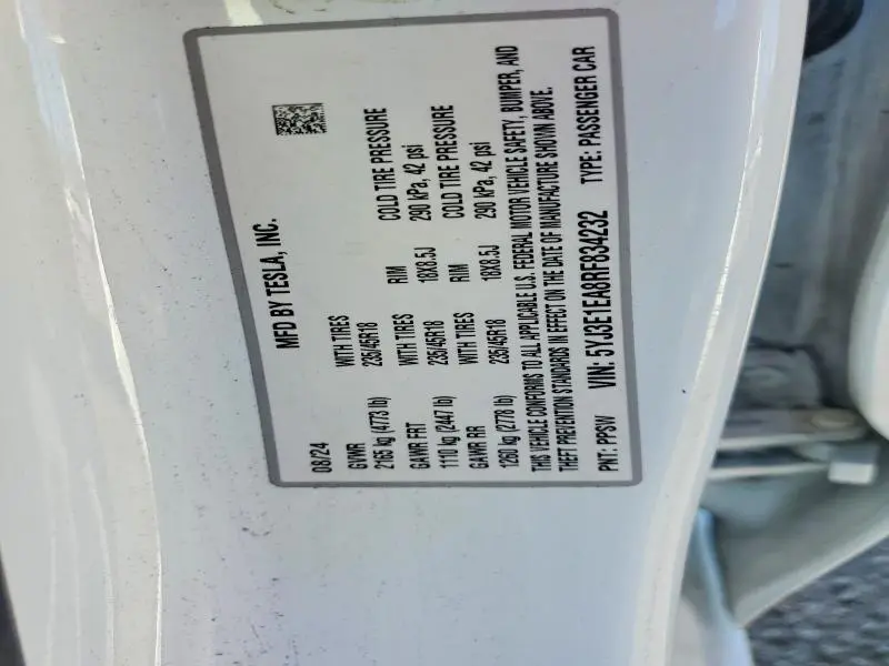 2024 TESLA MODEL 3   