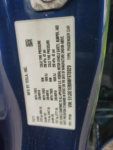 2021 TESLA MODEL 3
