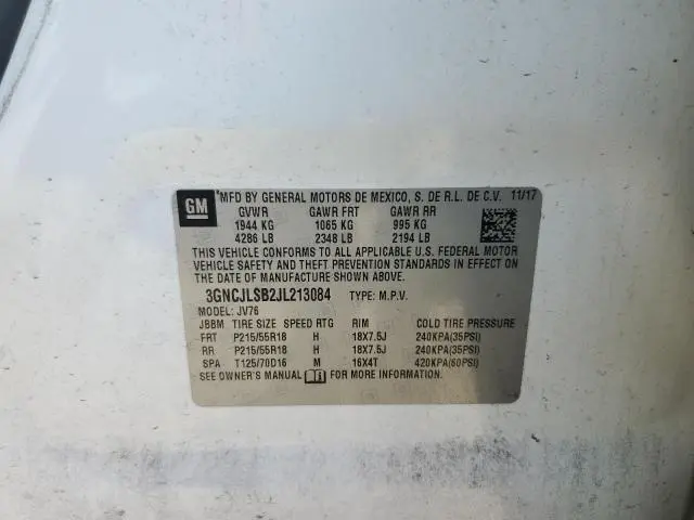 2018 CHEVROLET TRAX 1LT  