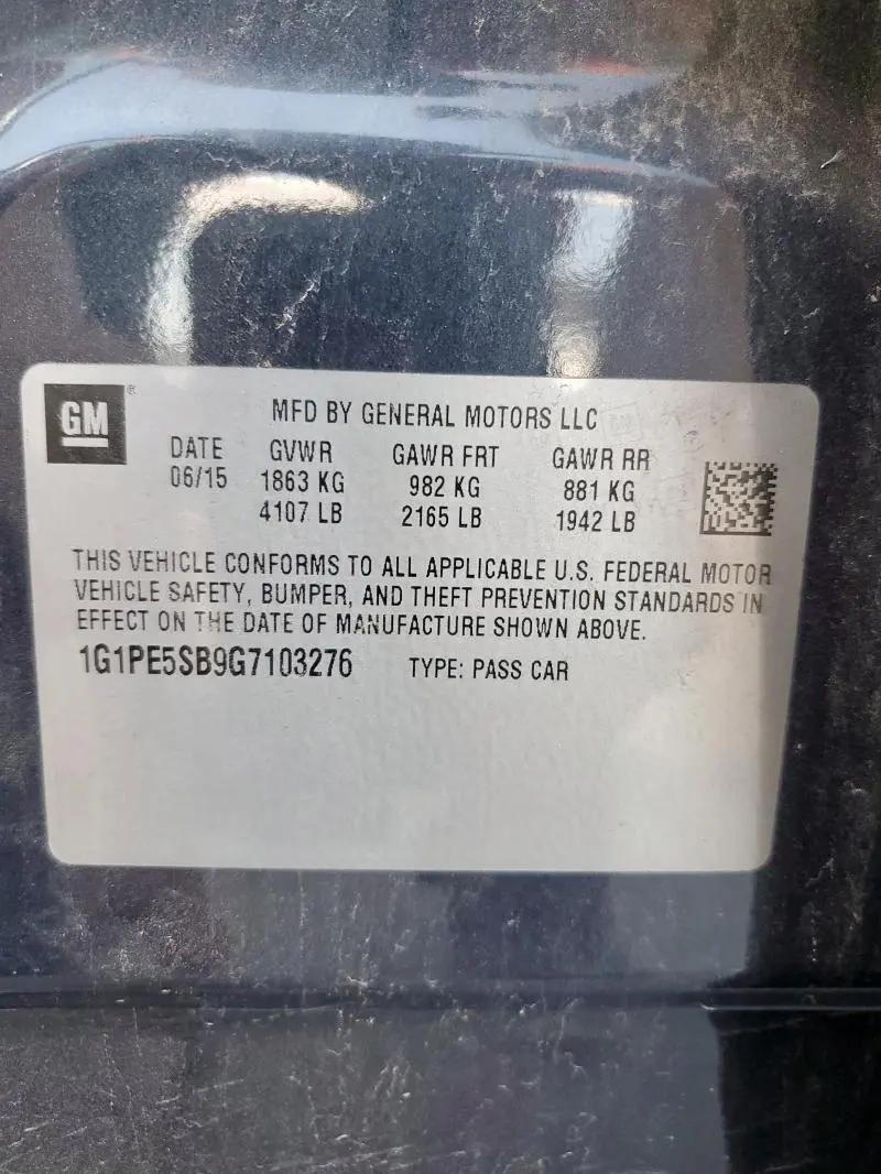 2016 CHEVROLET CRUZE LIMITED LT  