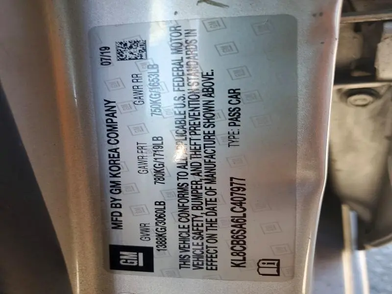 2020 CHEVROLET SPARK   