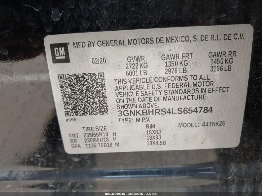 2020 CHEVROLET BLAZER AWD 2LT