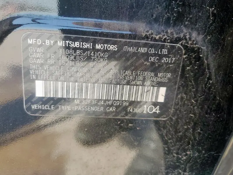 2018 MITSUBISHI MIRAGE G4 ES  