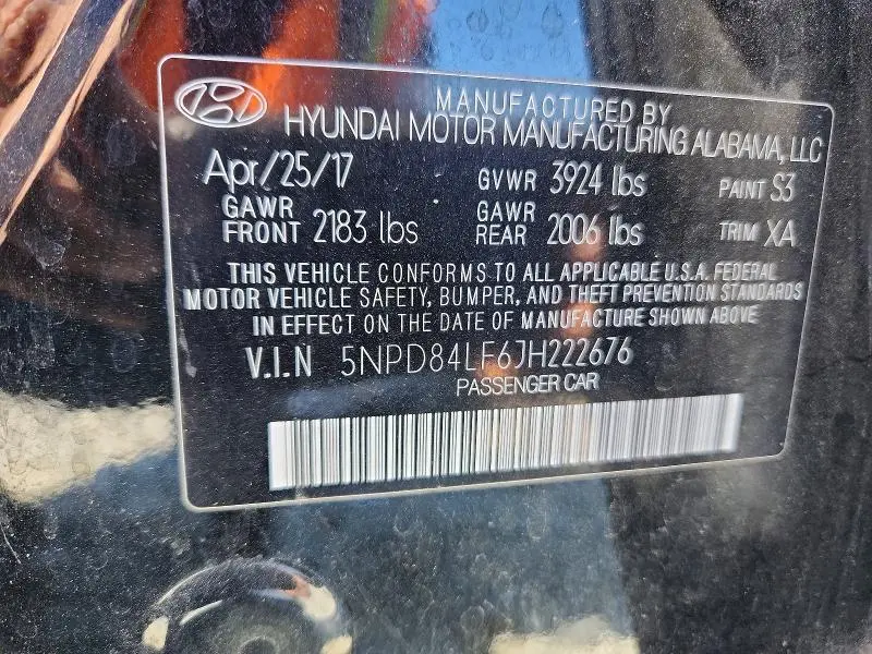 2018 HYUNDAI ELANTRA SEL  