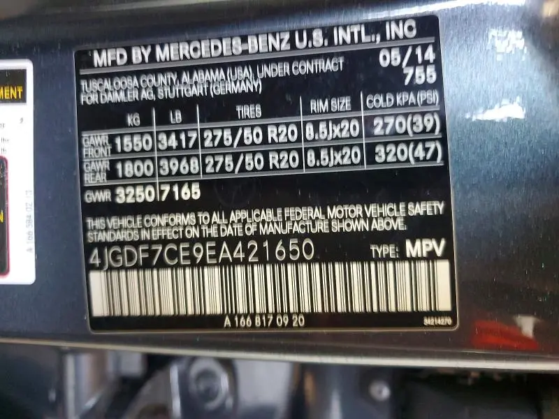 2014 MERCEDES-BENZ GL 450 4MATIC  