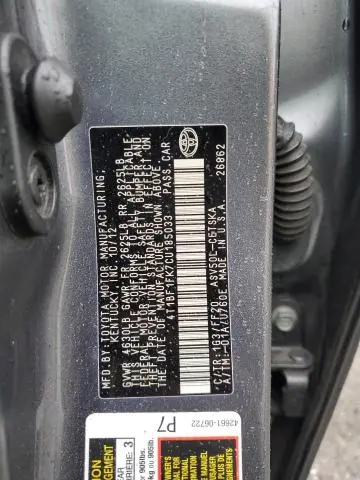 2012 TOYOTA CAMRY BASE  