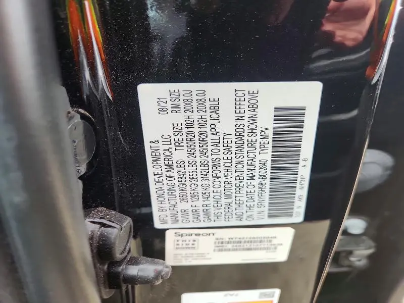 2022 HONDA PILOT TOURING  