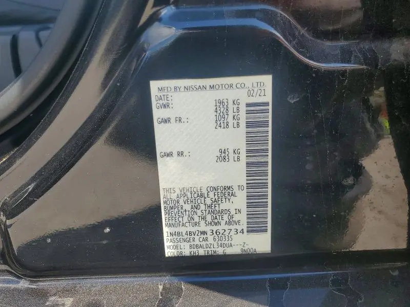 2021 NISSAN ALTIMA S  
