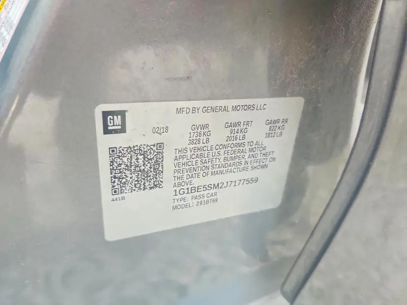 2018 CHEVROLET CRUZE LT  
