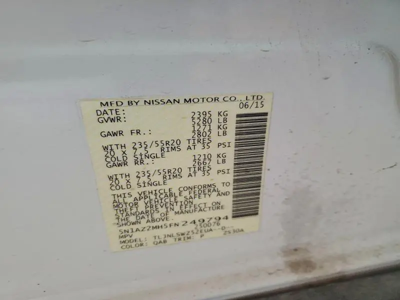 2015 NISSAN MURANO S  