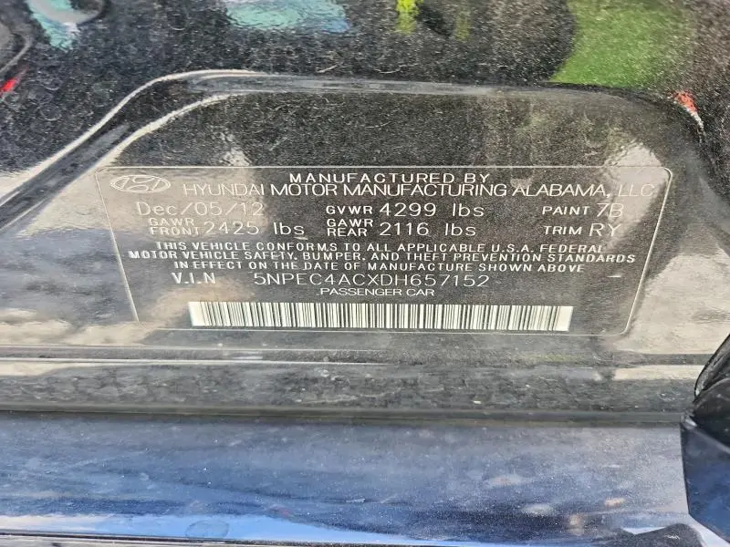 2013 HYUNDAI SONATA LIMITED  