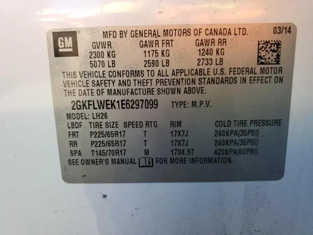 2014 GMC TERRAIN SLE  