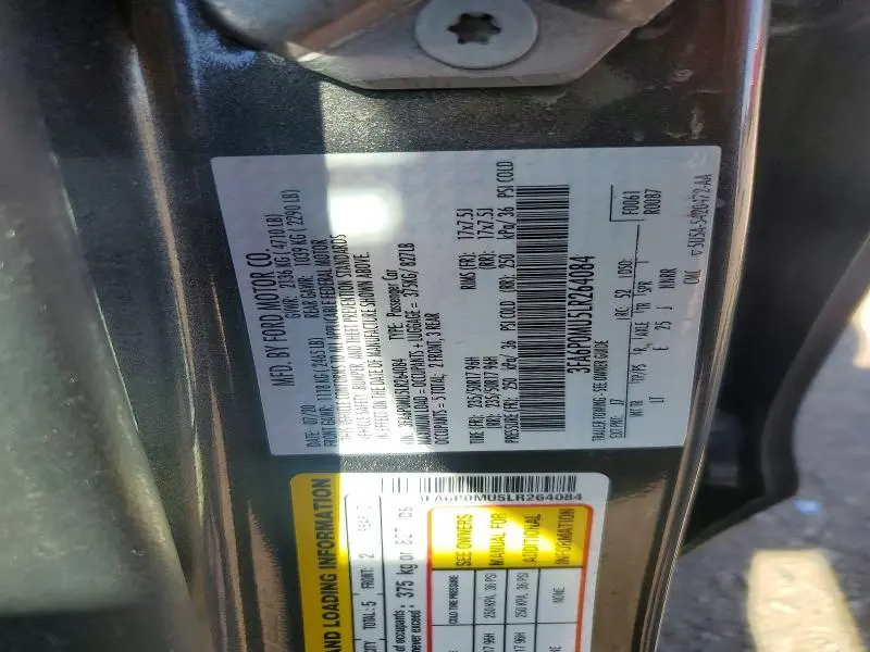 2020 FORD FUSION SEL  