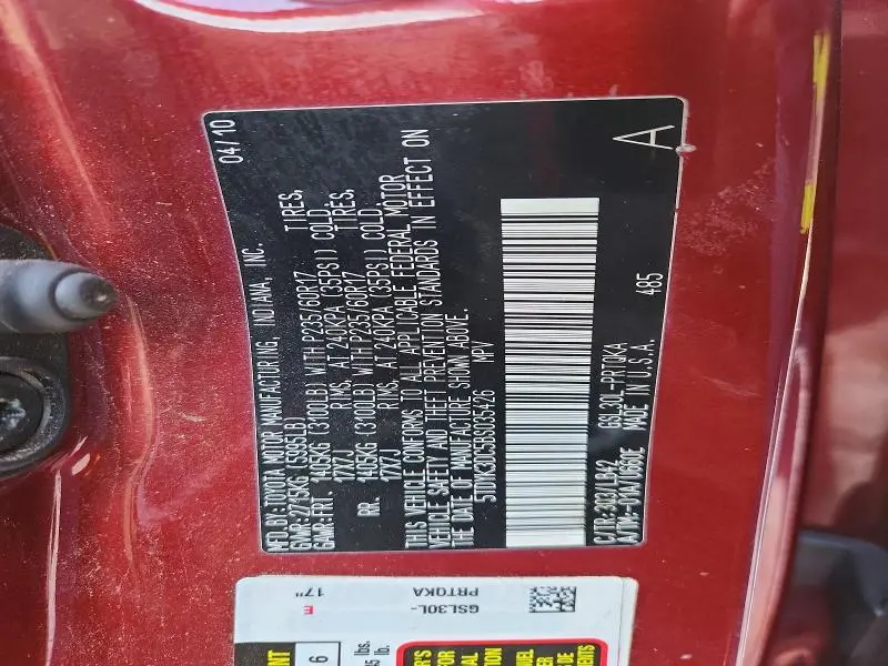 2011 TOYOTA SIENNA XLE  