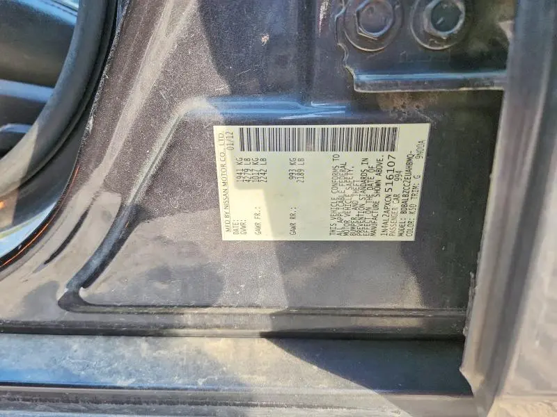 2012 NISSAN ALTIMA 2.5  