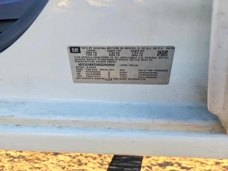 2016 GMC SIERRA K1500 SLT  