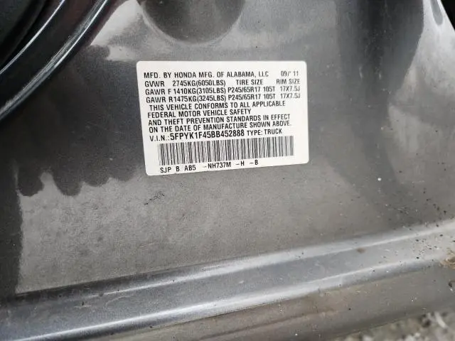 2011 HONDA RIDGELINE RTS  