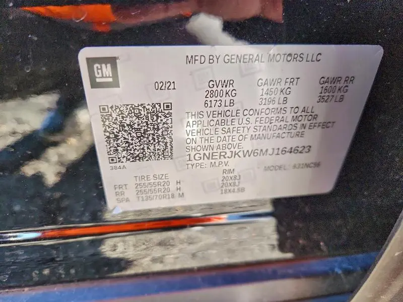 2021 CHEVROLET TRAVERSE RS  