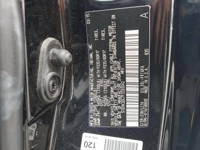2015 TOYOTA SIENNA XLE  