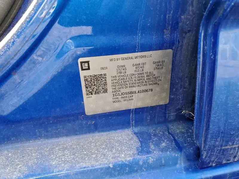 2020 CHEVROLET SONIC LT  