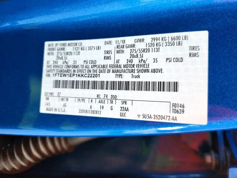 2019 FORD F150 SUPERCREW  