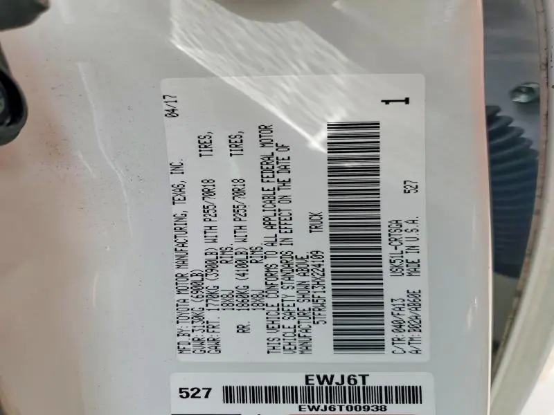 2017 TOYOTA TUNDRA SR  