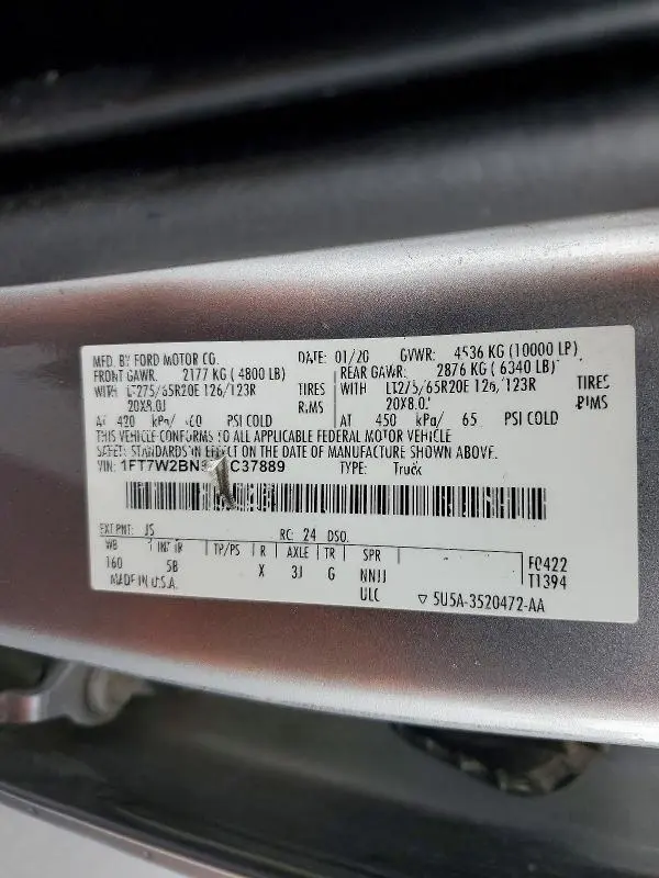 2020 FORD F250 SUPER DUTY  