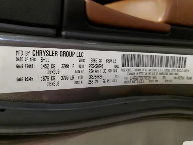 2011 JEEP GRAND CHEROKEE OVERLAND  