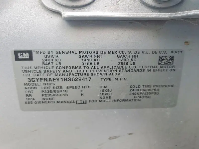 2011 CADILLAC SRX LUXURY COLLECTION  