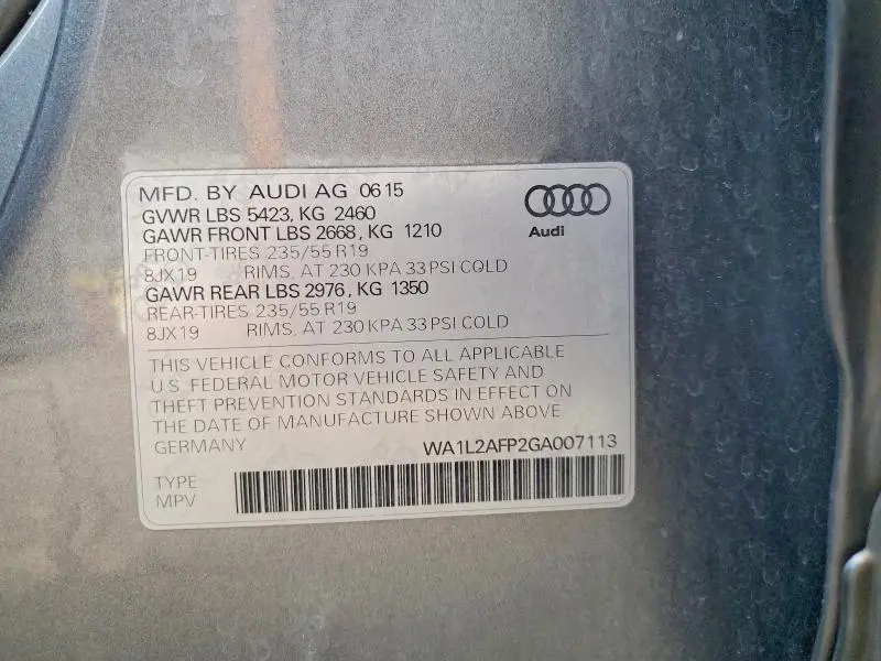 2016 AUDI Q5 PREMIUM PLUS  