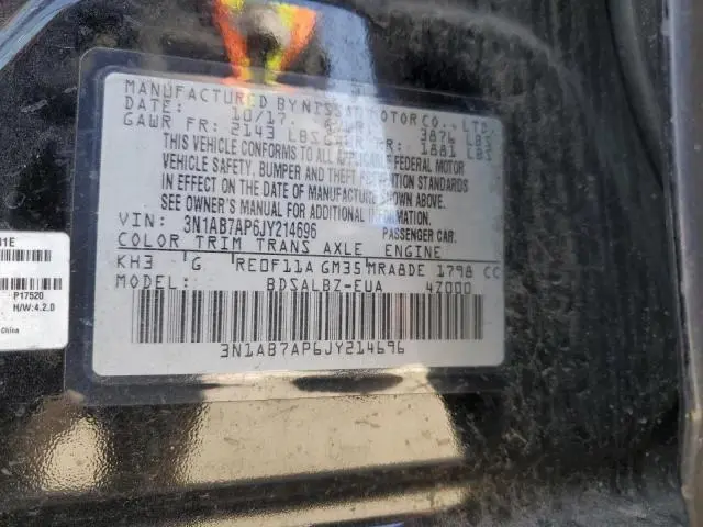 2018 NISSAN SENTRA S  