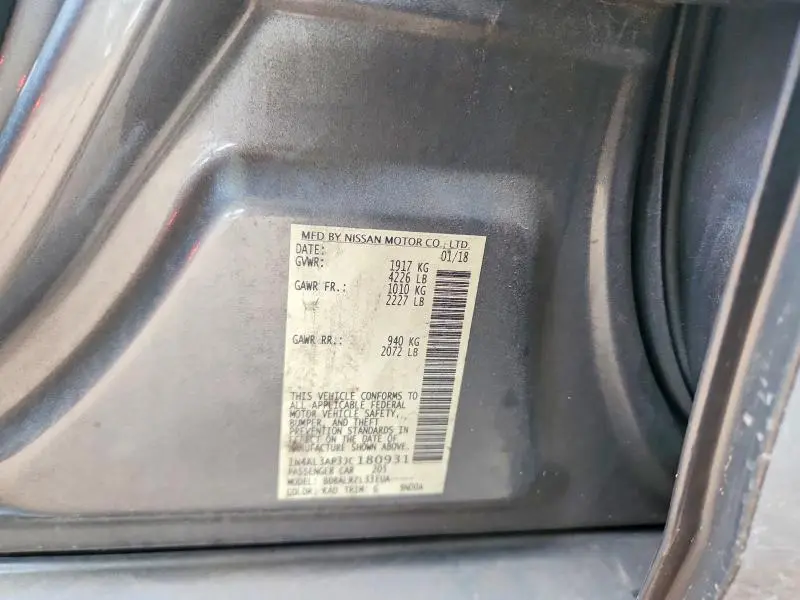 2018 NISSAN ALTIMA 2.5 SL  