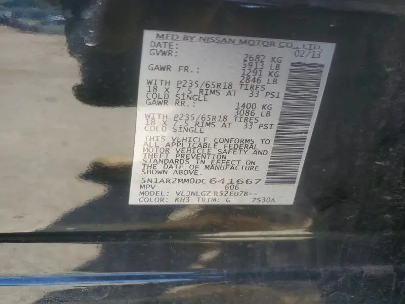 2013 NISSAN PATHFINDER S  