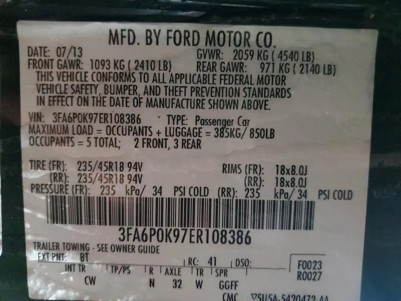 2014 FORD FUSION TITANIUM  