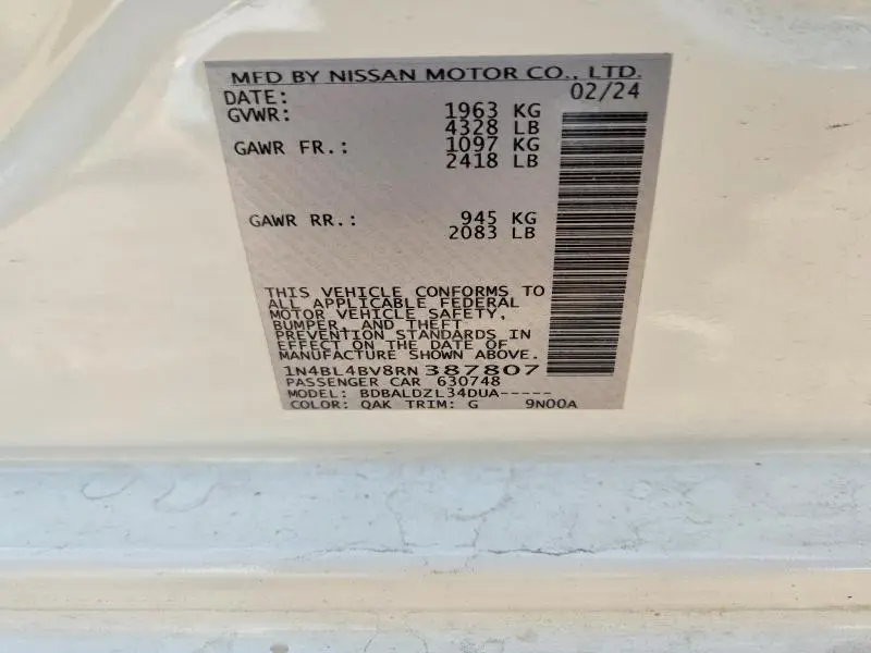 2024 NISSAN ALTIMA S  