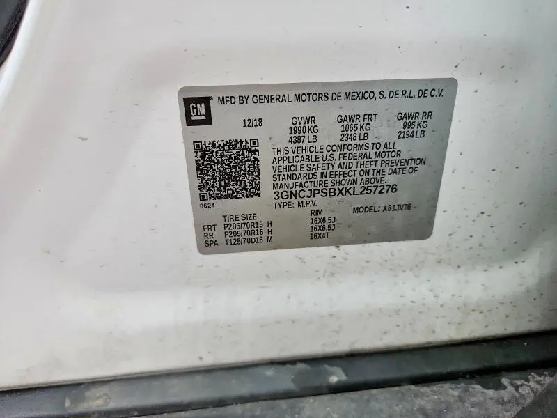 2019 CHEVROLET TRAX 1LT  