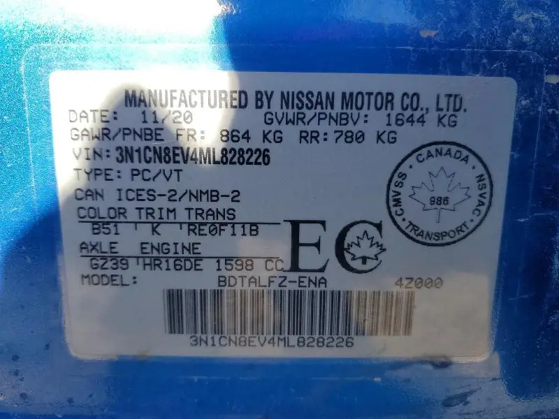 2021 NISSAN VERSA SV  