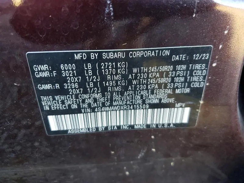 2024 SUBARU ASCENT TOURING  