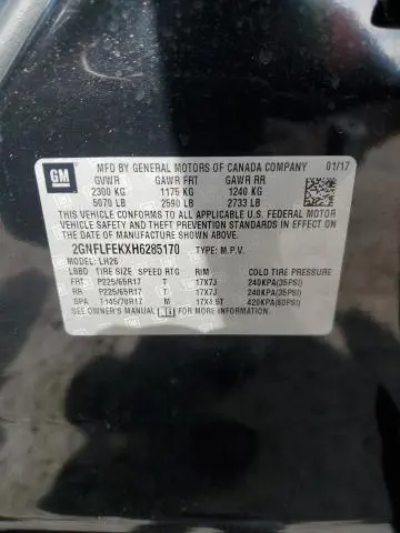 2017 CHEVROLET EQUINOX LT  