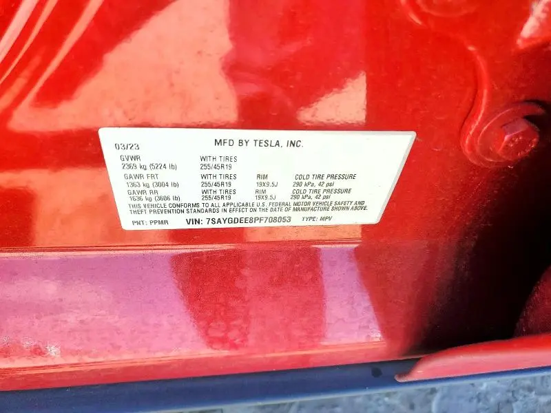 2023 TESLA MODEL Y   